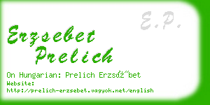 erzsebet prelich business card
